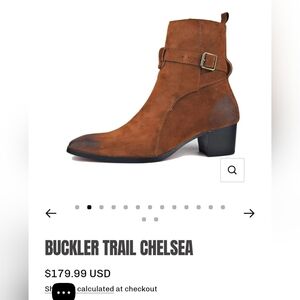 Buckle Brown Leather Suede Boots